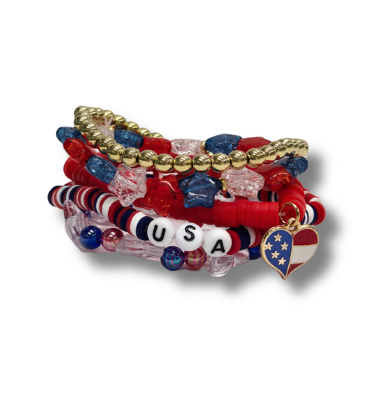 Stars and Stripes Bracelet Stack