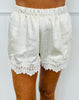 Ivory Lace Trim Shorts (Reg.)