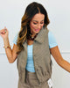Olive Houndstooth Lace Trim Sleeveless Jacket (Reg.)