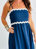 Navy Babydoll Maxi Dress (Reg & Plus)