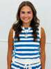Sea Blue Striped French Terry Top & Pants Set (Reg. and Plus)