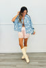 Denim Polka Dot Cape Jacket (Reg.)