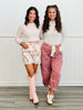 Pink Garden Lace Trim Shorts (Reg & Plus)