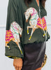 Dk Green Festive Horse Zip Up Jacket (One Size )