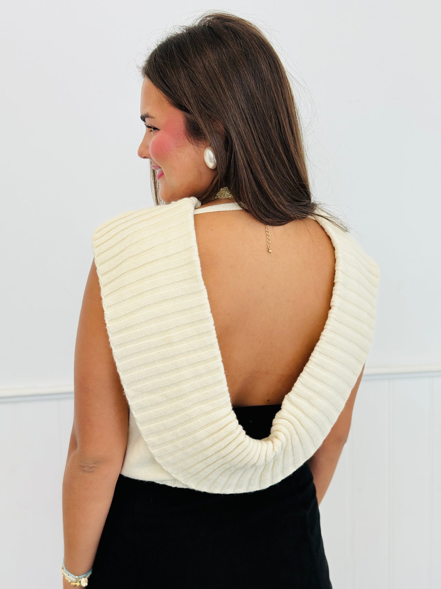 Sleeveless Open Back Turtleneck Sweater (Reg.) - 2 Colors