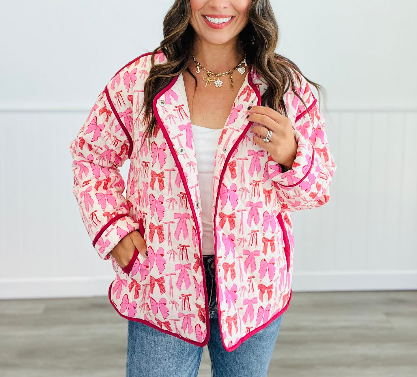 Pretty In Pink Multi Bows Jacket (Reg & Plus)