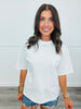 Embellished Open Back Tee Shirt (Reg.)-2 Colors