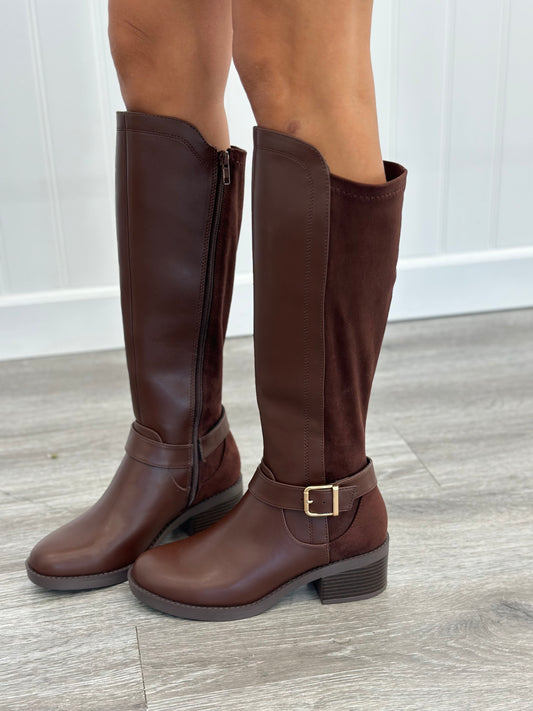 Brown Take The Lead Knee High Boots