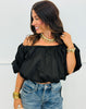 Poplin Balloon Hem Top (Reg.) - 2 Colors