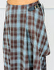 Brown/Blue Combo Plaid Wrap Midi Skirt (Reg & Plus)