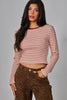 Striped Ribbed Long Sleeve Top (Reg.) - 4 Colors