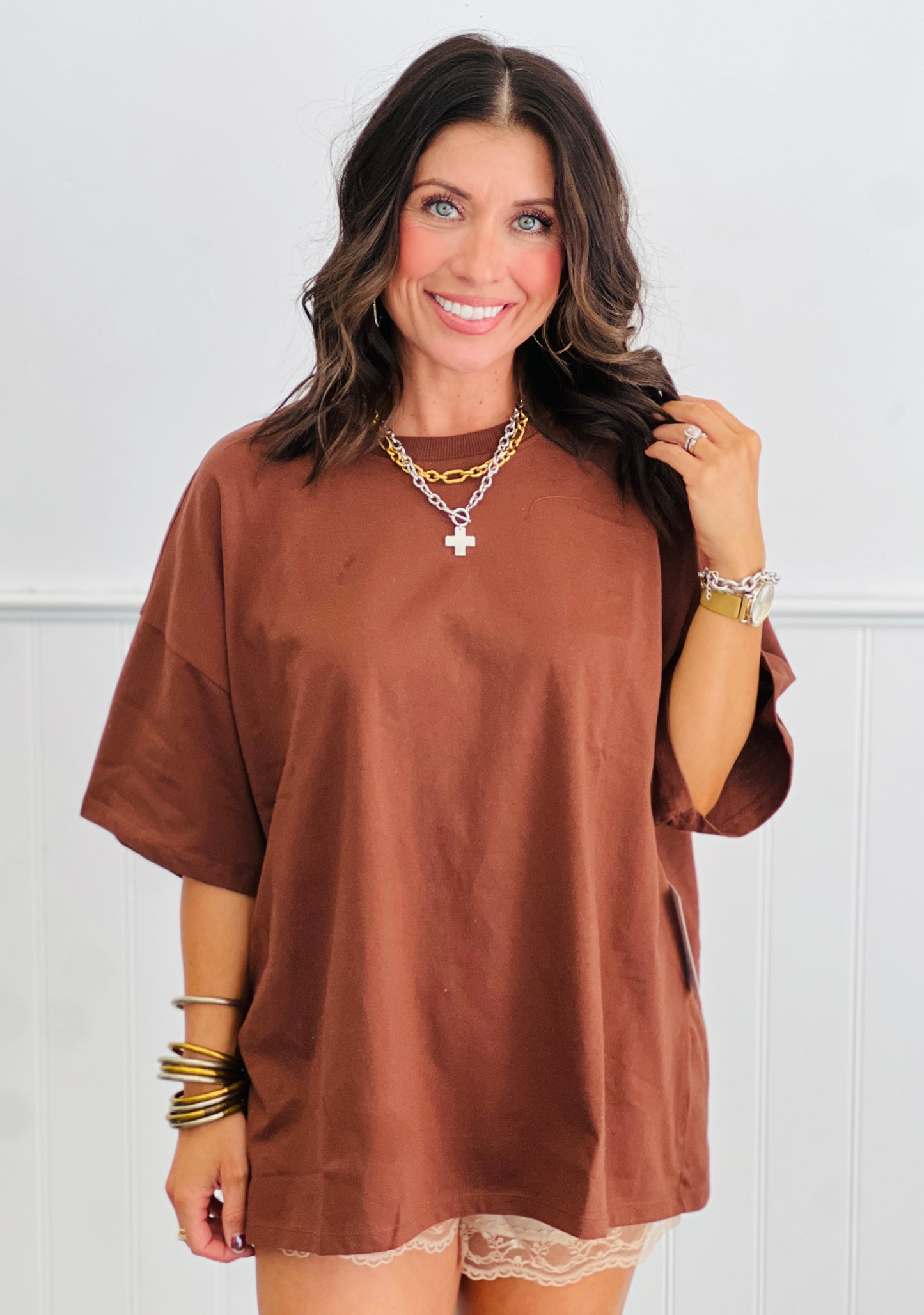 Crew Neck Oversized Tee (Reg.)- 4 Colors