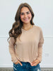 Curved Hem Long Sleeve Top (Reg.)-5 Colors