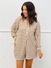 Brown Alternating Stripes Romper (Reg.)