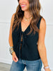 On The Edge Black Vest Tie Top (Reg)