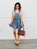 Denim Snow Washed Ruffle Trim Romper (Reg.)
