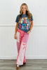 Pink/Red Power Patch Floral Pants (Reg & Plus)