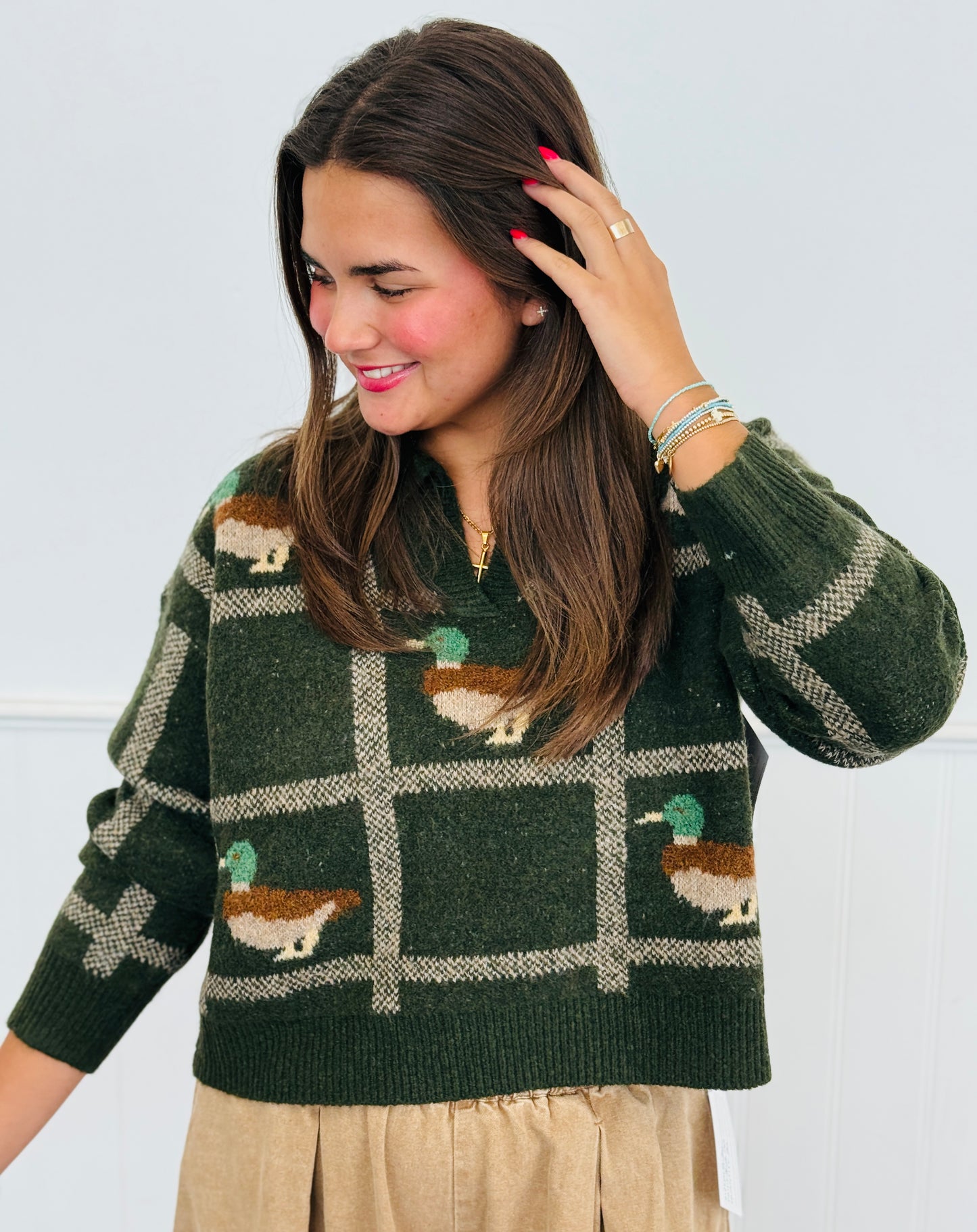 Mallard Duck Boxy Knit Sweater ( Reg.) - 2 Colors