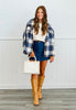 Brushed Plaid Button Down Shacket (Reg.) - 2 Colors