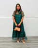 Green Plaid Sheer Overlay Midi Dress (Reg.)