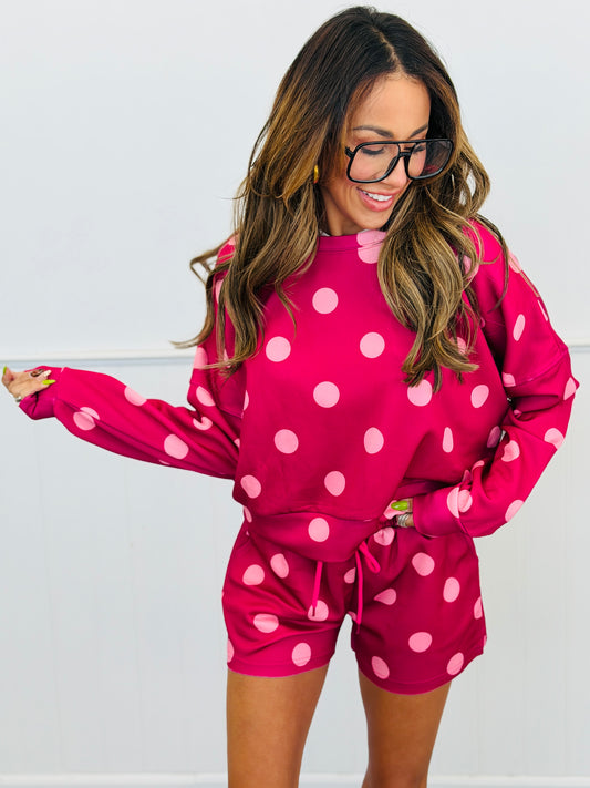 Pink Polka Dot Luna Luxe Pullover Set (Reg. and Plus)