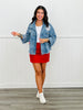 POL Denim Button Down Multi Patch Jacket (Reg)