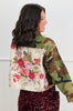 Camo Print Contrast Floral Jacket (Reg & Plus)