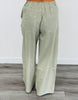 Striped Floral Embroidered Pants (Reg. and Plus) - 2 Colors