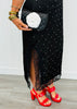 Black Stud Lace Midi Dress (Reg.)