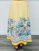 Gold Striped Landscape Border Print Maxi Skirt (Reg.)