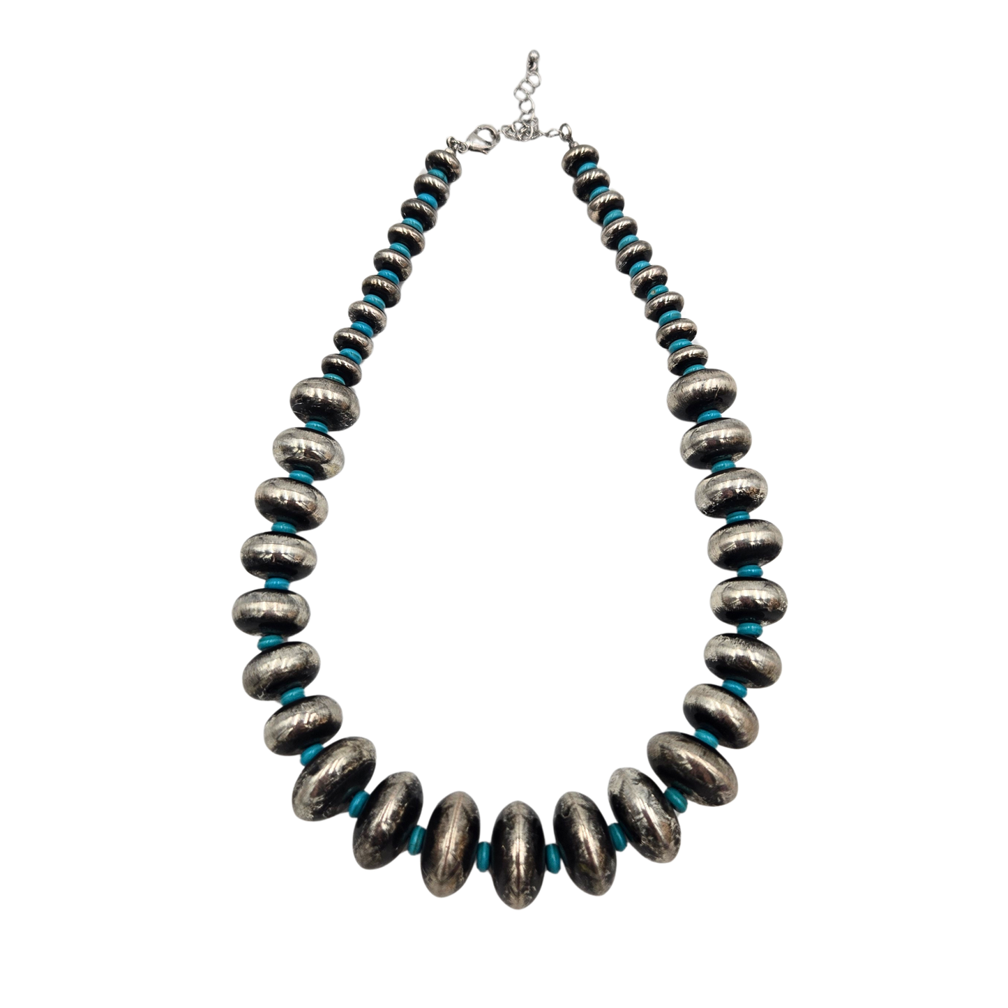 Navajo Pearl Disk and Turquoise Necklace (3 lengths)