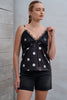 30a- Satin/lace Slip Style Polka Dot Tank Top