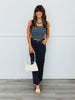 Navy Polka Dot Wide Leg Pants (Reg.)