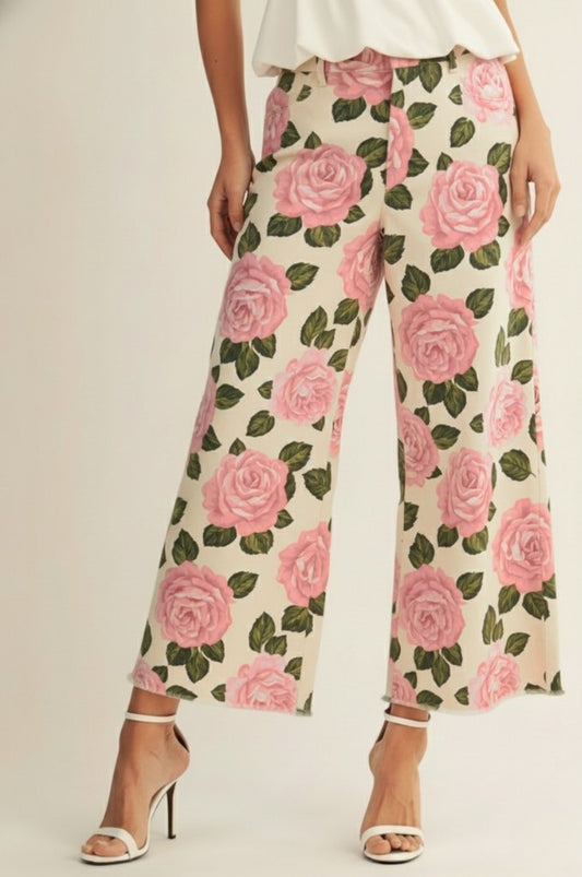 Pink Floral Trouser Pants (Reg.)