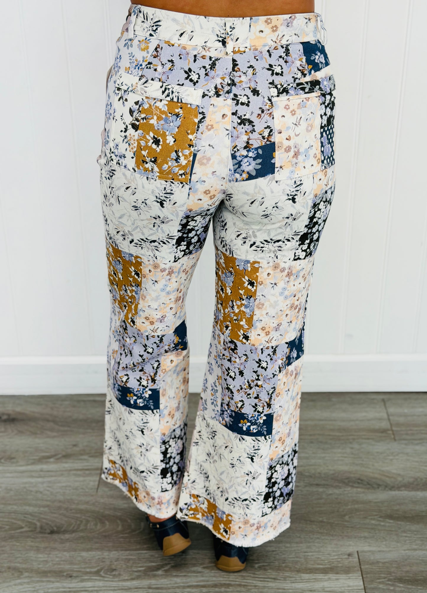 Bluebell Patchwork Print Wide Leg Pants (Reg.)