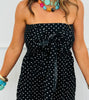 Black Strapless Polka Dot Jumpsuit (Reg & Plus)