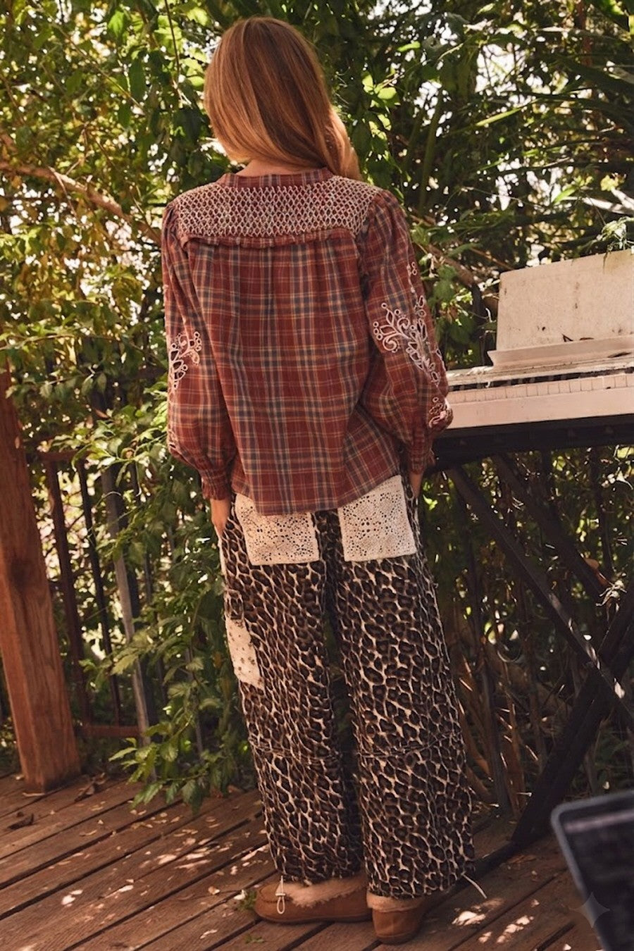 Leopard Print Patchwork Pants (Reg. and Plus)
