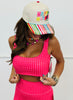 Hot Pink Gingham Print Ruched Bra Top (Reg.)