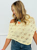 Light Yellow Openwork Sweater Poncho Top (Reg.)