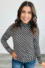 Black/White Checkered Mesh Top (Reg. & Plus)