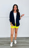 Navy Stretch Woven Hoodie Jacket (Reg)