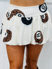 Off White Eight Ball Bubble Hem Mini Skort (Reg & Plus)
