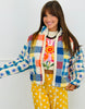 Blue Combo Plaid Quilted Puffer Jacket (Reg & Plus)
