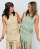 Fringe Hem Sleeveless Top (Reg.) - 2 Colors