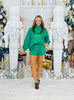 Queen Of Sparkles Green Sparkle Logo Shorts (Reg. and Plus)