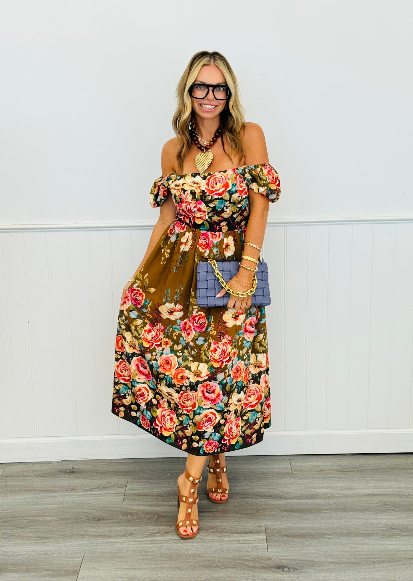 Autumn Garden Midi Dress (Reg & Plus)