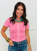 Striped Button Down Fitted Top (Reg.) - 2 Colors