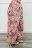 Pink Floral Denim Pleated Pants (Reg & Plus)