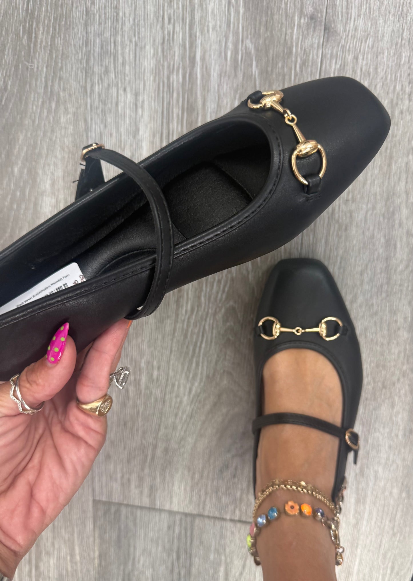 Black Sweet Sophistication Horsebit Flats