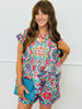 Bloom Boom Button Up Top & Shorts Set (One Size)